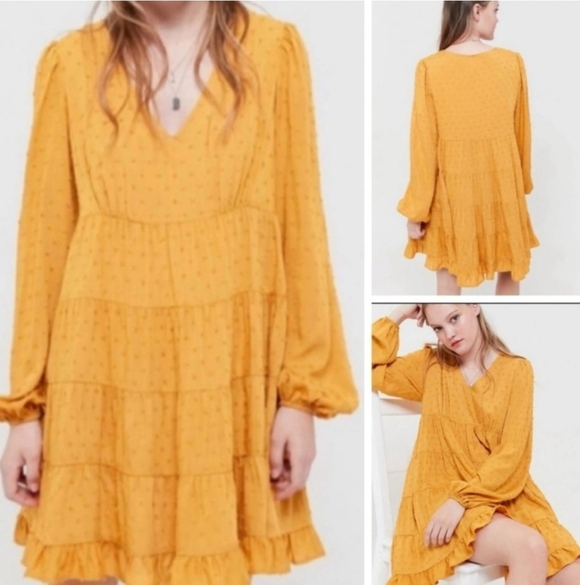 Urban Outfitters Dresses & Skirts - Urban Outfitters Mustard Yellow Long Sleeve Sundress..size:M